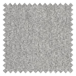 Divano panoramico COSO Classic+ Tessuto - Tessuto Inze: grigio chiaro - Longchair preimpostata a sinistra / penisola a destra - Cassetti letto - Cromo lucido