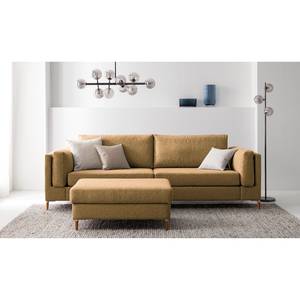 3-Sitzer Sofa COSO Classic+ Webstoff - Webstoff Inze: Hellbraun - Buche Dunkel