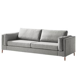 3-Sitzer Sofa COSO Classic+ Webstoff - Webstoff Inze: Hellgrau - Buche Dunkel