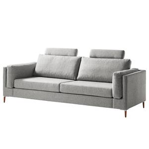 3-Sitzer Sofa COSO Classic+ Webstoff - Webstoff Inze: Hellgrau - Buche Dunkel