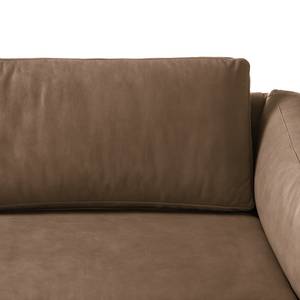 3-Sitzer Sofa COSO Classic+ Echtleder - Echtleder Taru: Nougat - Buche Dunkel