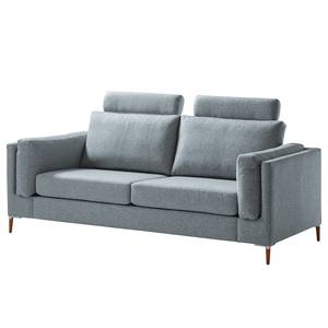 2,5-Sitzer Sofa COSO Classic+ Webstoff - Webstoff Inze: Graublau - Buche Dunkel