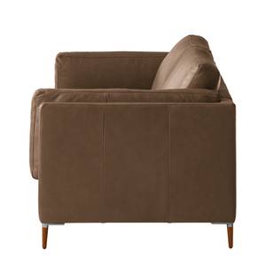 2,5-Sitzer Sofa COSO Classic+ Echtleder - Echtleder Taru: Nougat - Buche Dunkel