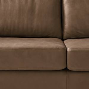 2,5-Sitzer Sofa COSO Classic+ Echtleder - Echtleder Taru: Nougat - Buche Dunkel