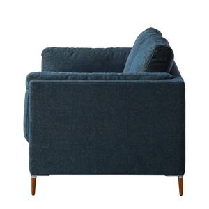 2-Sitzer Sofa COSO Classic+ Webstoff - Chenille Rufi: Blau - Buche Dunkel