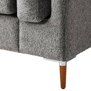 2-Sitzer Sofa COSO Classic+ Webstoff - Chenille Rufi: Grau - Buche Dunkel