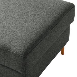 Repose-pieds COSO Classic+ Tissu - Tissu Inze: Gris foncé - Largeur : 64 cm - Hêtre foncé