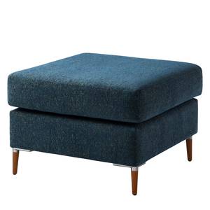 Gestoffeerde hocker COSO Classic+ geweven stof - Chenille Rufi: Blauw - Breedte: 64 cm - Donker beukenhout