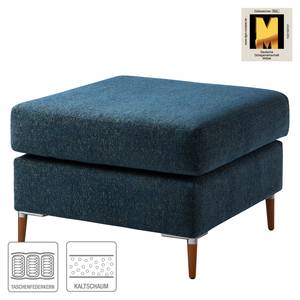 Repose-pieds COSO Classic+ Tissu - Tissu Chenille Rufi: Bleu - Largeur : 64 cm - Hêtre foncé