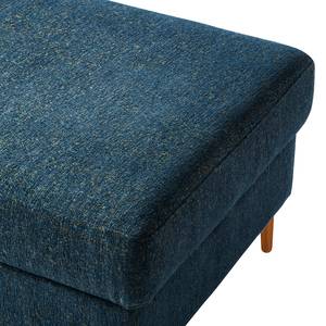 Gestoffeerde hocker COSO Classic+ geweven stof - Chenille Rufi: Blauw - Breedte: 64 cm - Donker beukenhout