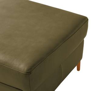 Repose-pieds COSO Classic+ Cuir véritable - Cuir véritable Taru : Vert olive - Largeur : 64 cm - Hêtre foncé