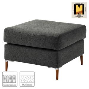 Repose-pieds COSO Classic+ Tissu - Tissu Chenille Rufi: Anthracite - Largeur : 64 cm - Hêtre foncé