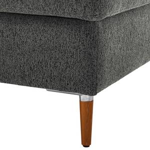 Repose-pieds COSO Classic+ Tissu - Tissu Chenille Rufi: Anthracite - Largeur : 64 cm - Hêtre foncé