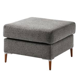 Gestoffeerde hocker COSO Classic+ geweven stof - Chenille Rufi: Grijs - Breedte: 64 cm - Donker beukenhout