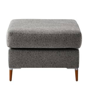 Gestoffeerde hocker COSO Classic+ geweven stof - Chenille Rufi: Grijs - Breedte: 64 cm - Donker beukenhout