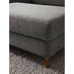 Repose-pieds COSO Classic+ Tissu - Tissu Chenille Rufi: Gris - Largeur : 64 cm - Hêtre foncé