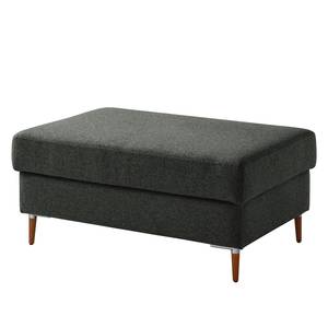 Gestoffeerde hocker COSO Classic+ geweven stof - Geweven stof Inze: Donkergrijs - Breedte: 95 cm - Donker beukenhout