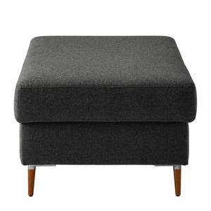 Gestoffeerde hocker COSO Classic+ geweven stof - Geweven stof Inze: Donkergrijs - Breedte: 95 cm - Donker beukenhout