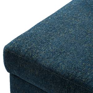 Repose-pieds COSO Classic+ Tissu - Tissu Chenille Rufi: Bleu - Largeur : 95 cm - Hêtre foncé