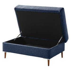 Gestoffeerde hocker COSO Classic+ geweven stof - Geweven stof Inze: Blauw - Breedte: 95 cm - Donker beukenhout