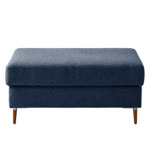 Gestoffeerde hocker COSO Classic+ geweven stof - Geweven stof Inze: Blauw - Breedte: 95 cm - Donker beukenhout