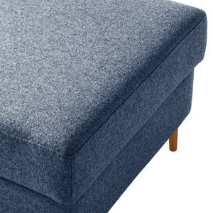 Gestoffeerde hocker COSO Classic+ geweven stof - Geweven stof Inze: Blauw - Breedte: 95 cm - Donker beukenhout