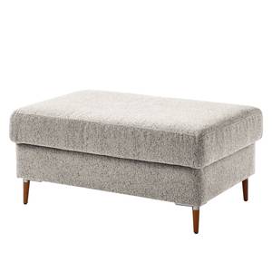 Gestoffeerde hocker COSO Classic+ geweven stof - Chenille Rufi: Beige - Breedte: 95 cm - Donker beukenhout