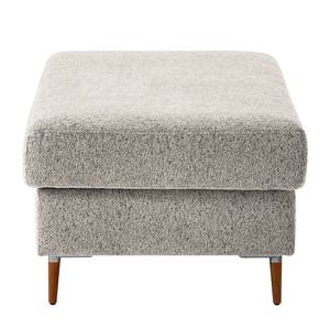 Gestoffeerde hocker COSO Classic+ geweven stof - Chenille Rufi: Beige - Breedte: 95 cm - Donker beukenhout