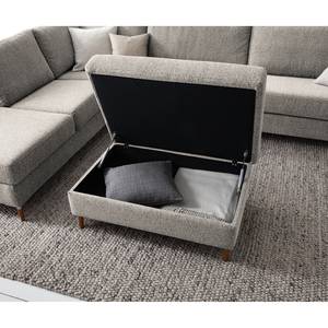 Polsterhocker COSO Classic+ Webstoff - Chenille Rufi: Beige - Breite: 95 cm - Buche Dunkel