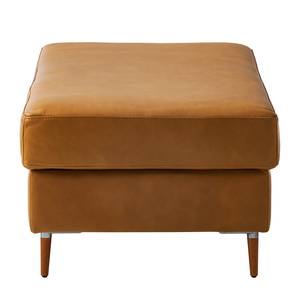 Gestoffeerde hocker COSO Classic+ echt leer - Leer Taru: Lichtbruin - Breedte: 95 cm - Donker beukenhout