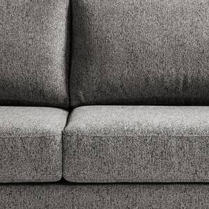 Ecksofa COSO Classic+ mit Longchair Webstoff - Chenille Rufi: Grau - Breite: 246 cm - Longchair davorstehend rechts - Buche Dunkel