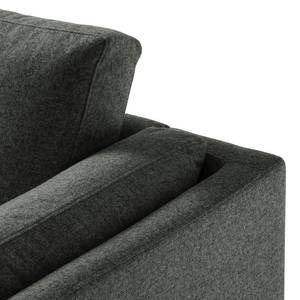 Ecksofa COSO Classic+ mit Longchair Webstoff - Webstoff Inze: Dunkelgrau - Breite: 278 cm - Longchair davorstehend links - Buche Dunkel