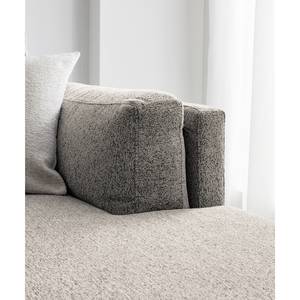 Ecksofa COSO Classic+ mit Longchair Webstoff - Chenille Rufi: Beige - Breite: 278 cm - Longchair davorstehend rechts - Buche Dunkel