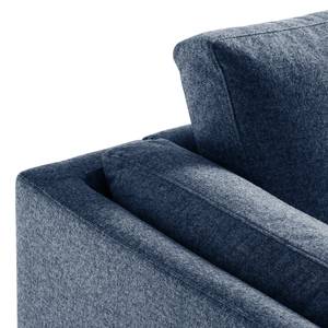 Ecksofa COSO Classic+ mit Longchair Webstoff - Webstoff Inze: Blau - Breite: 278 cm - Longchair davorstehend rechts - Buche Dunkel