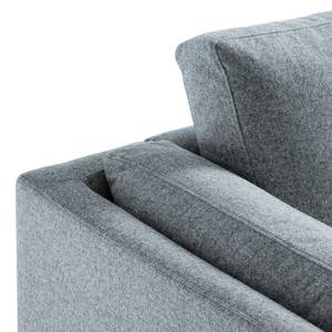 Ecksofa COSO Classic+ mit Longchair Webstoff - Webstoff Inze: Graublau - Breite: 278 cm - Longchair davorstehend rechts - Buche Dunkel