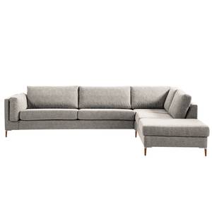 Ecksofa COSO Classic+ mit Ottomane Webstoff - Chenille Rufi: Beige - Breite: 311 cm - Ottomane davorstehend rechts - Bettkasten - Buche Dunkel