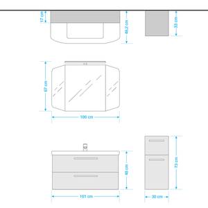 Badezimmerset Cassca II (3-teilig) Inklusive Beleuchtung - Eiche Riviera Dekor