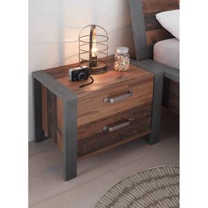 Table de chevet Maysville Marron - Gris - Bois manufacturé - 60 x 47 x 39 cm