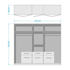 Armoire Gainford Marron - Blanc - Bois manufacturé - 212 x 213 x 60 cm