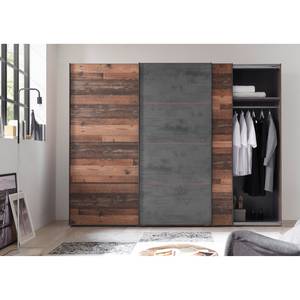 Zweefdeurkast Maysville Bruin - Grijs - Plaatmateriaal - 270 x 210 x 63 cm