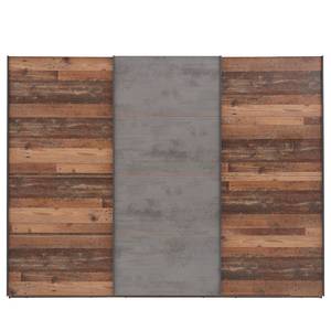 Zweefdeurkast Maysville Bruin - Grijs - Plaatmateriaal - 270 x 210 x 63 cm