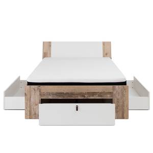 Struttura letto Caseville Beige - Bianco - Materiale a base lignea - 146 x 90 x 214 cm