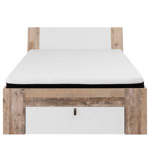 Struttura letto Caseville Beige - Bianco - Materiale a base lignea - 146 x 90 x 214 cm