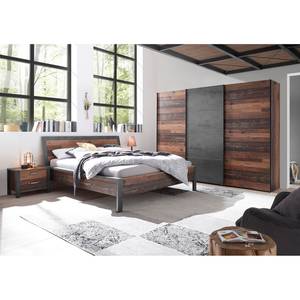 Cadre de lit Maysville Marron - Gris - Bois manufacturé - 197 x 101 x 221 cm