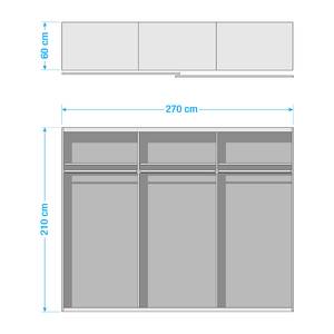 Armoire à portes coulissantes Dalwood Marron - Gris - Bois manufacturé - 270 x 210 x 60 cm