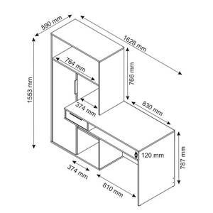 Open kast-bureaucombinatie Cople Sonoma eikenhouten look/wit