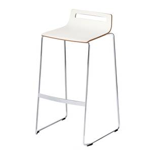 Barstuhl meet chair II Kunststoff / Stahl - Weiß / Chrom