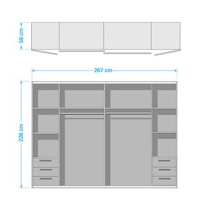 Armoire à portes coulissantes Stevens II Largeur : 267 cm