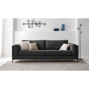 3-Sitzer Sofa COSO Classic+ Webstoff - Chenille Rufi: Anthrazit - Schwarz