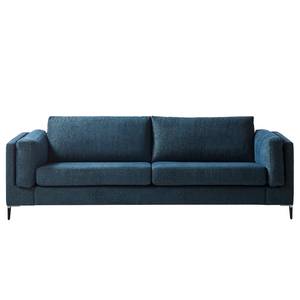 3-Sitzer Sofa COSO Classic+ Webstoff - Chenille Rufi: Blau - Schwarz